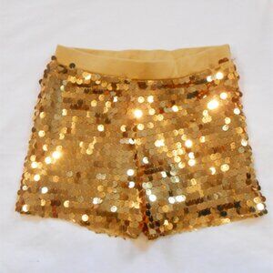 Haven Girl Little Girls Gold Sequined Shorts sz 4  Dance  Dress Up NEW
